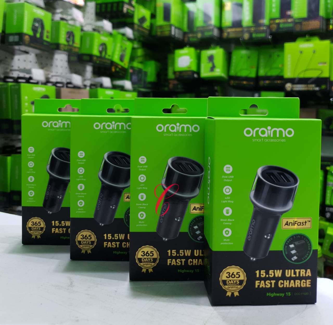 Oraimo 15.5W Car Adapter